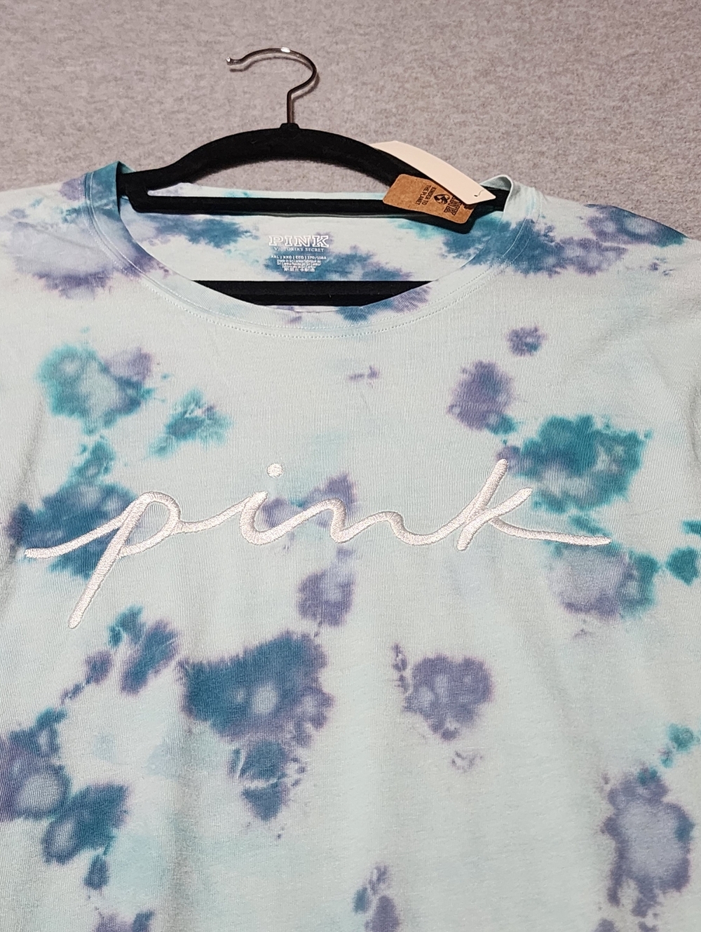 Vs Victorias Secret Teal Tie Dye Long Sleeve Shirt Top Tunic Casual Travel - Picture 2 of 6